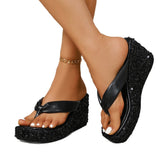 Women’s Wedge Sandals with Sequins – Platform High Heel Flip Flops Summer Beach Shoes | Lovana UK